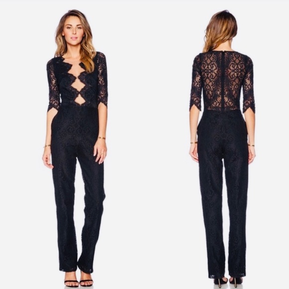 For Love & Lemons Noir Lace Jumpsuit - Picture 2 of 5